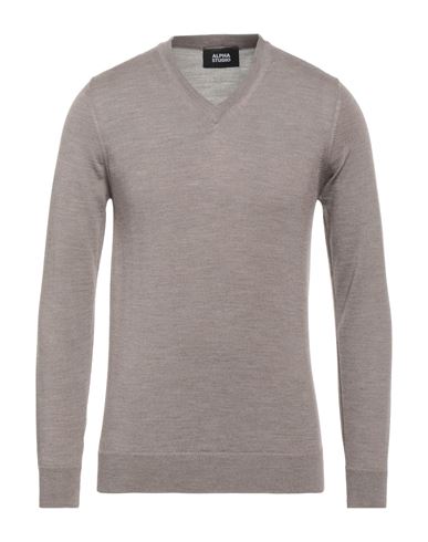 Alpha Studio Man Sweater Dove Grey Size 48 Merino Wool
