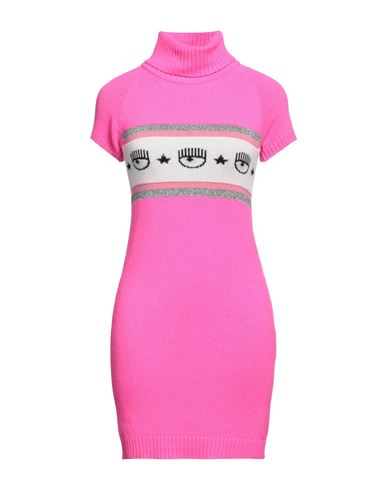 Chiara Ferragni Woman Short Dress Fuchsia Size Xs Virgin Wool, Cashmere In Pink