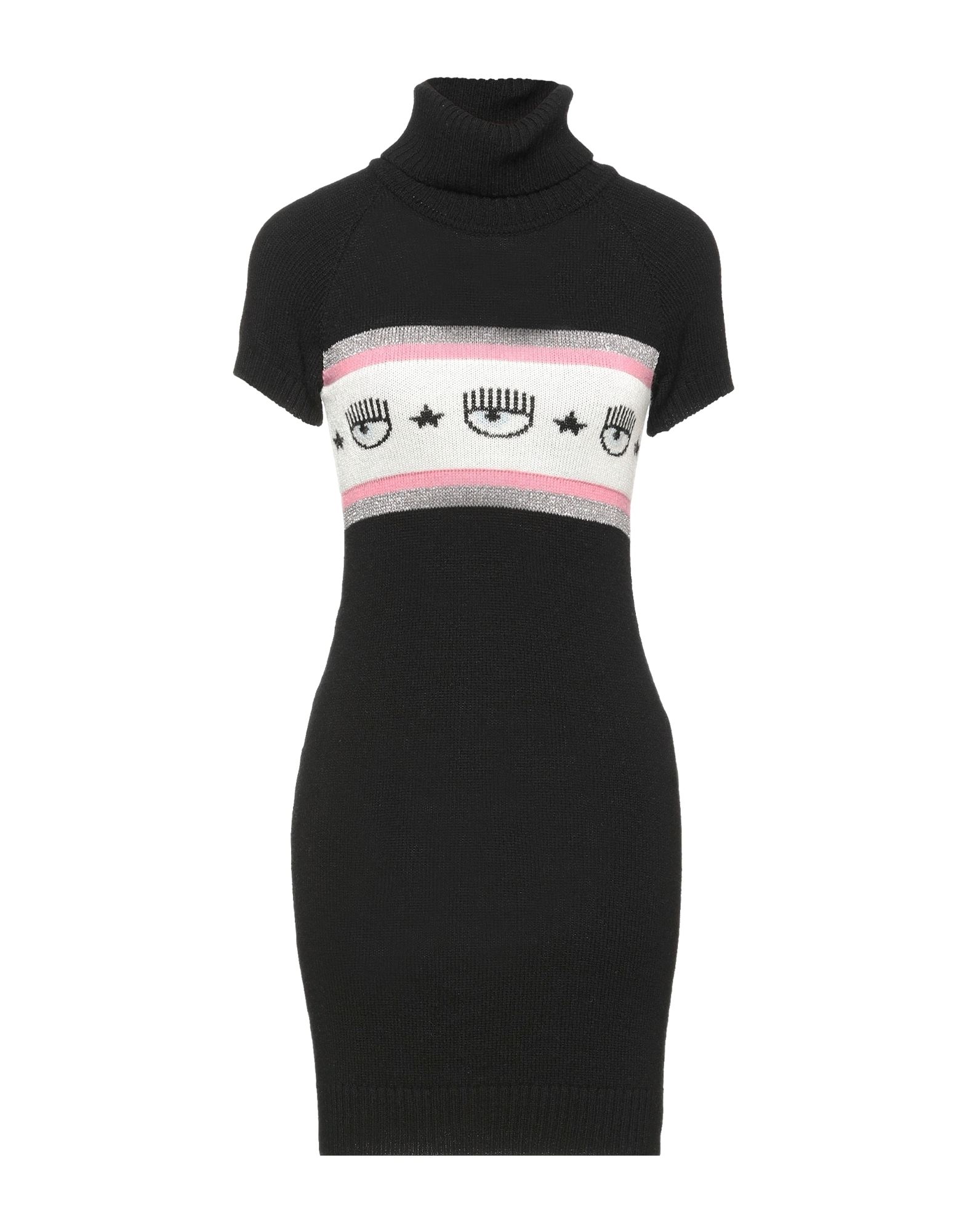 Shop Chiara Ferragni Woman Mini Dress Black Size M Virgin Wool, Cashmere