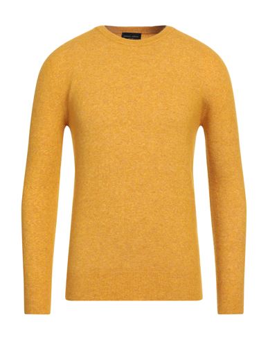 Roberto Collina Man Sweater Ocher Size 40 Polyamide, Wool, Alpaca Wool, Elastane In Yellow