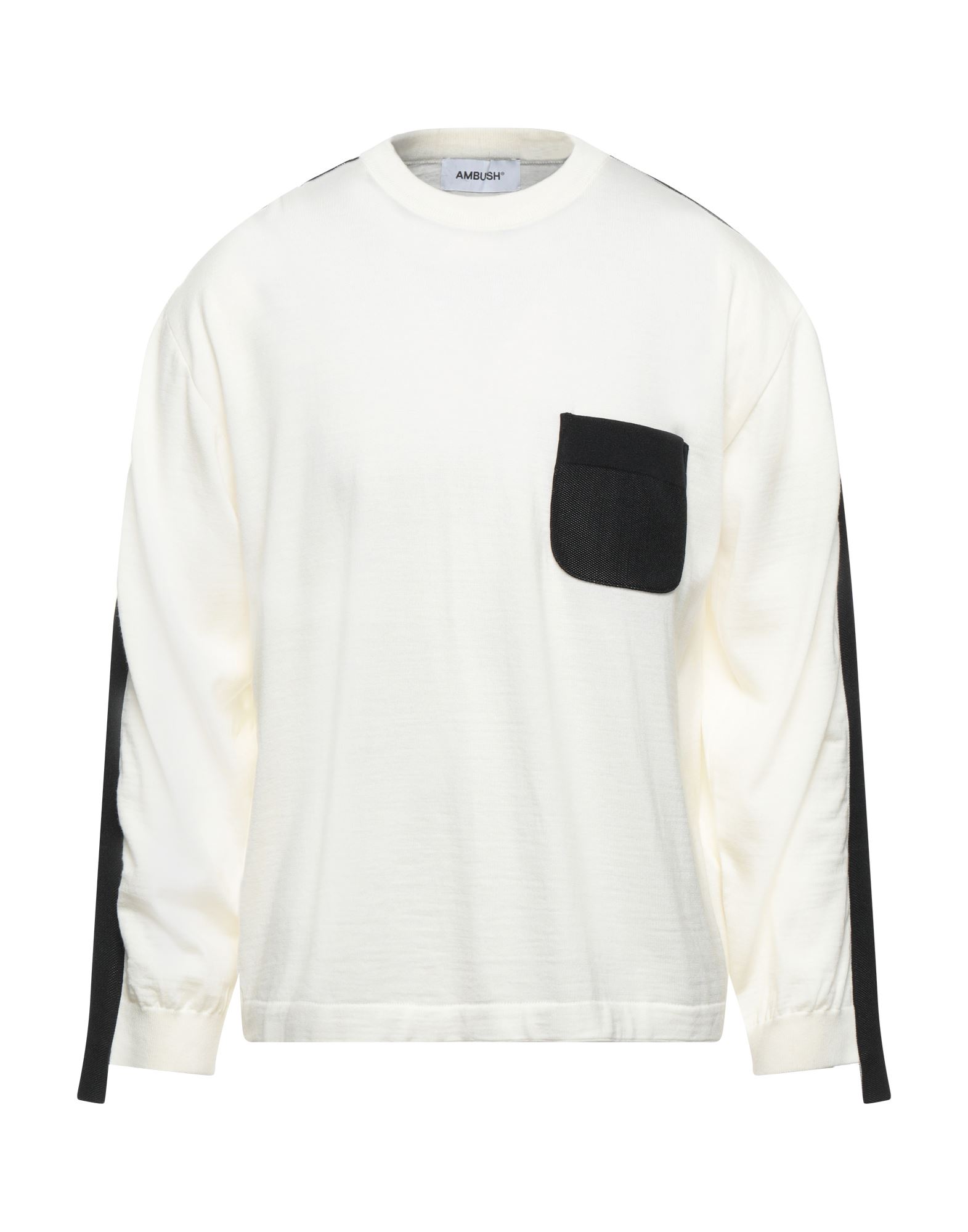 Shop Ambush Man Sweater Ivory Size S Wool, Polyamide, Polyurethane, Polyester, Cotton In White
