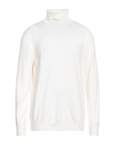 Shop Kangra Man Turtleneck Ivory Size 46 Merino Wool, Silk, Cashmere In White