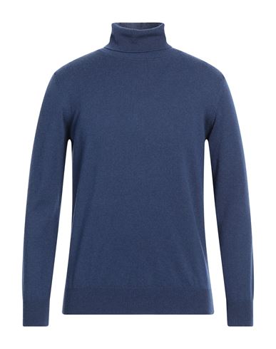 Shop Kangra Man Turtleneck Navy Blue Size 46 Merino Wool, Silk, Cashmere