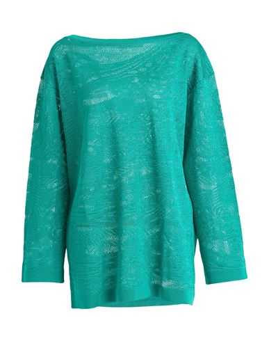 Alberta Ferretti Woman Sweater Green Size 10 Viscose In Green