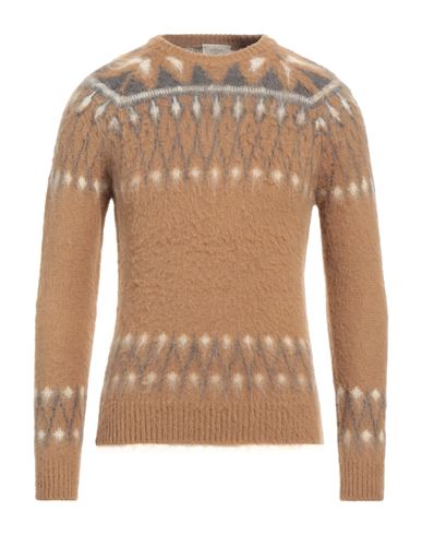 Altea Man Sweater Camel Size S Acrylic, Alpaca Wool, Virgin Wool In Beige