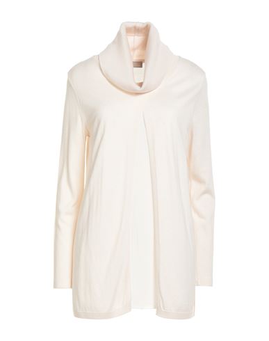 Maria Bellentani Woman Turtleneck Cream Size 10 Viscose, Wool, Acrylic