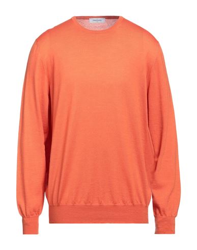 Gran Sasso Man Sweater Orange Size 46 Virgin Wool