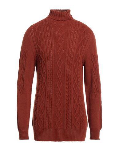 Darwin Man Turtleneck Rust Size 44 Acrylic, Polyester In Red