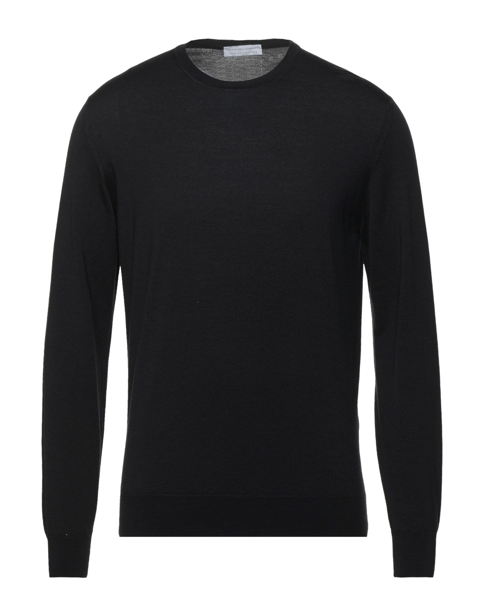 Filippo De Laurentiis Royal Merino Round Neck Pullover In Black