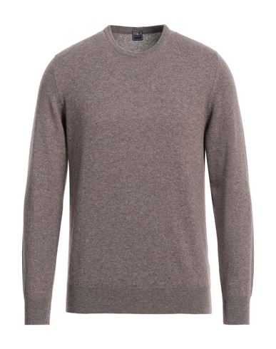 Shop Fedeli Man Sweater Light Brown Size 48 Cashmere In Beige