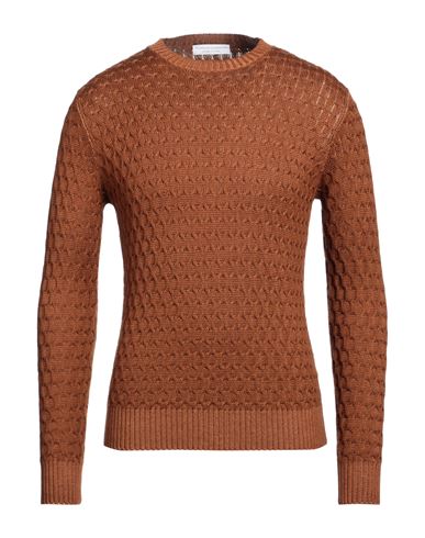 Filippo De Laurentiis Man Sweater Tan Size 36 Merino Wool In Brown