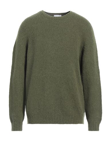 Shop Scaglione Man Sweater Military Green Size Xxl Merino Wool, Recycled Cashmere, Polyamide