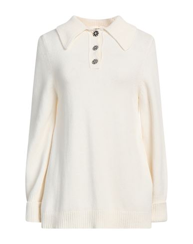 Semicouture Woman Sweater Cream Size M Polyamide, Wool, Viscose, Cashmere, Virgin Wool In White
