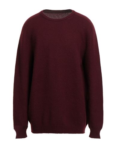 Alpha Studio Man Sweater Burgundy Size 48 Geelong Wool In Brown