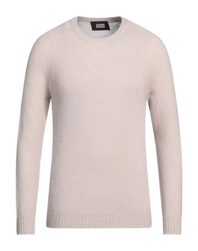 Alpha Studio Man Sweater Beige Size 40 Geelong Wool