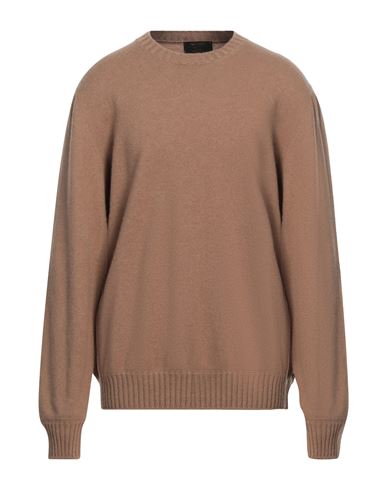 Gran Sasso Man Sweater Camel Size 46 Cashmere In Beige