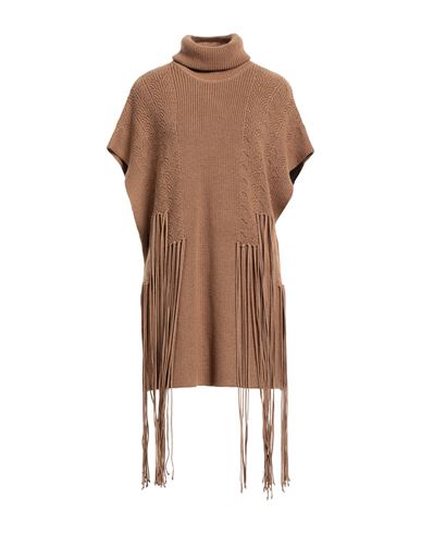 Alpha Studio Woman Turtleneck Camel Size 4 Merino Wool, Acrylic In Beige