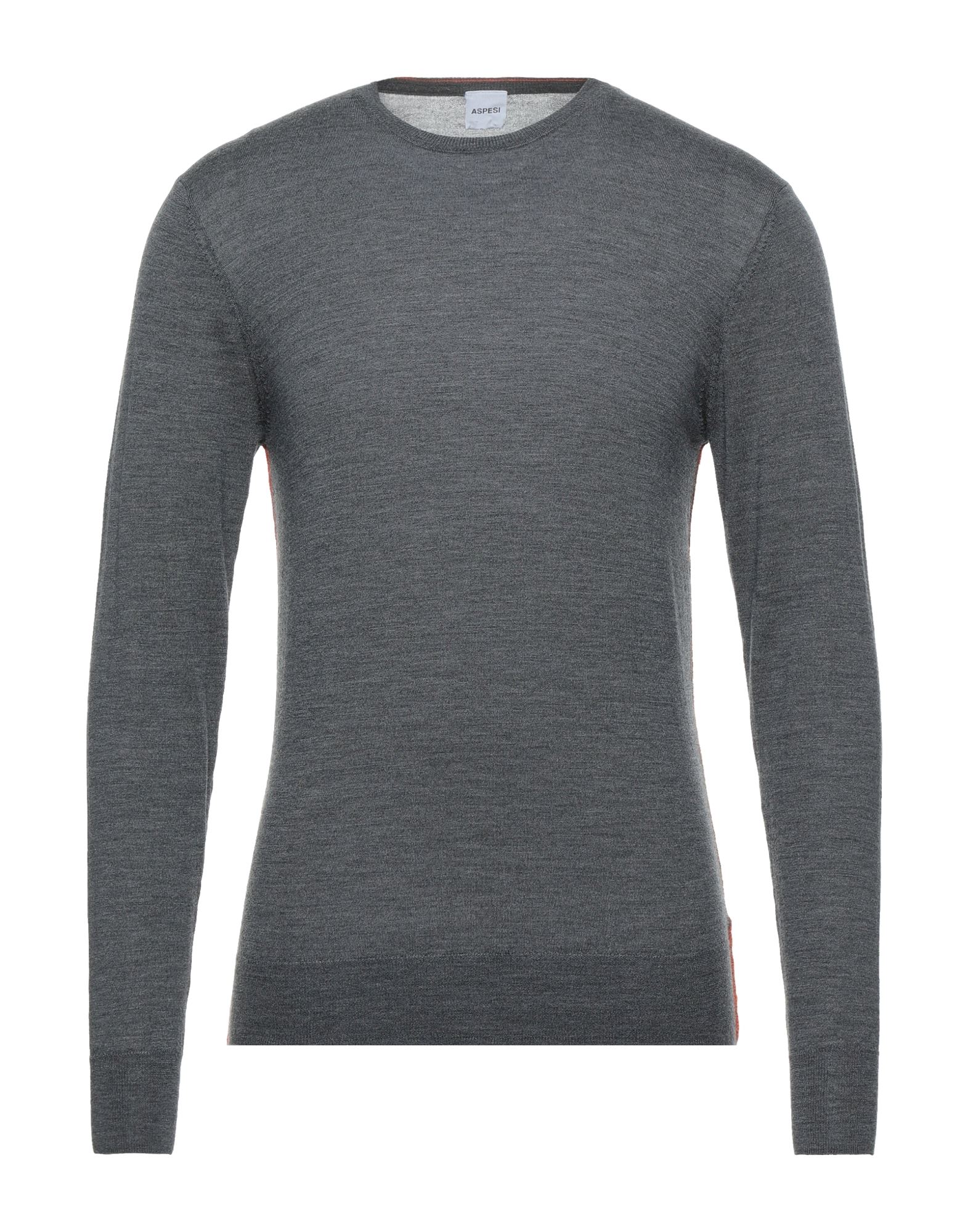 Aspesi Melange-effect Wool Sweater In Lead