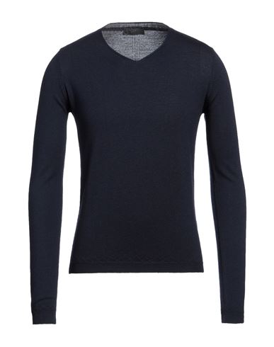 Lucques Man Sweater Midnight Blue Size 36 Merino Wool