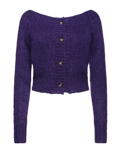 Laneus Woman Cardigan Purple Size 4 Mohair Wool, Polyamide, Wool