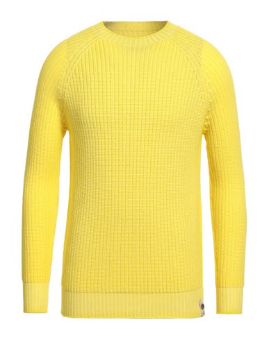H953 Man Sweater Yellow Size 40 Merino Wool In Yellow