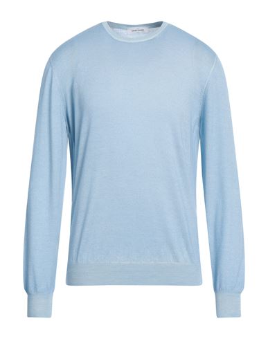 Gran Sasso Man Sweater Sky Blue Size 38 Virgin Wool