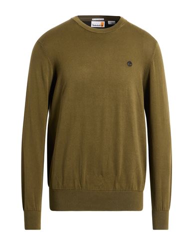 Timberland Man Sweater Military Green Size Xl Cotton In Green