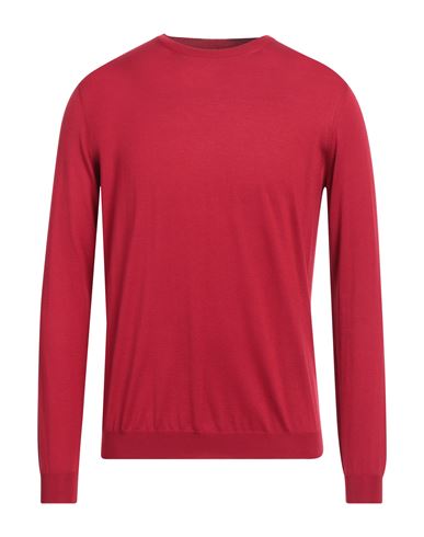 Giorgio Armani Man Sweater Red Size 46 Silk, Cotton In Red