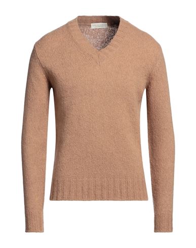 Filippo De Laurentiis Man Sweater Camel Size 38 Merino Wool, Cashmere, Polyamide In Brown
