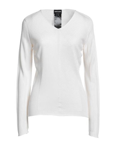 Giorgio Armani Woman Sweater Ivory Size 12 Silk In White