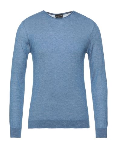 Giorgio Armani Man Sweater Pastel Blue Size 38 Silk, Cashmere, Linen