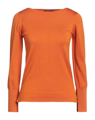 Alpha Studio Woman Sweater Orange Size 8 Merino Wool