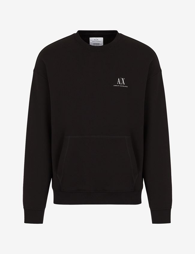 Armani Exchange Felpa Nero Cotone