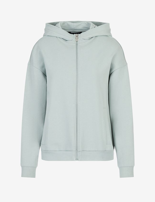 Armani Exchange Felpa Con Cappuccio Verde Menta Cotone