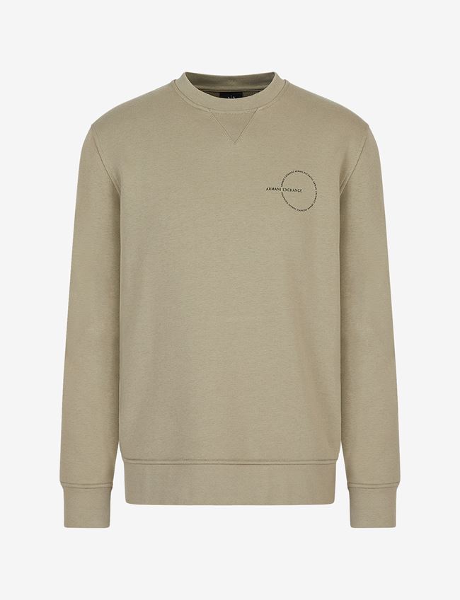 Armani Exchange Felpa Verde Cotone, Poliestere