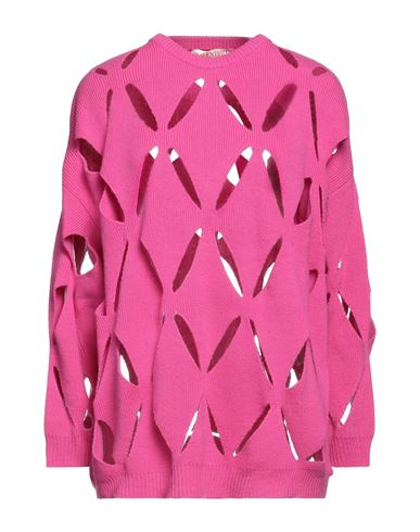 Valentino Cutout Virgin-wool Sweater In Pink