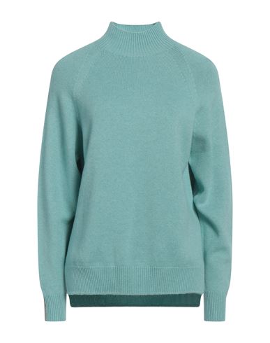 Peserico Woman Turtleneck Turquoise Size 4 Wool, Silk, Cashmere In Blue