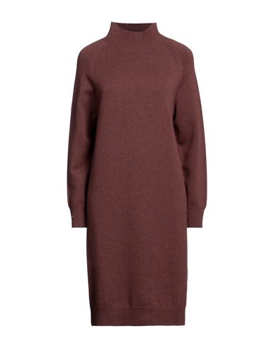 Peserico Woman Short Dress Cocoa Size 6 Virgin Wool, Silk, Cashmere In Brown