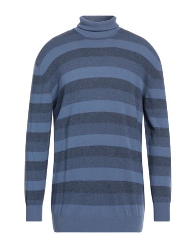 Cashmere Company Man Turtleneck Slate Blue Size 46 Wool, Cashmere