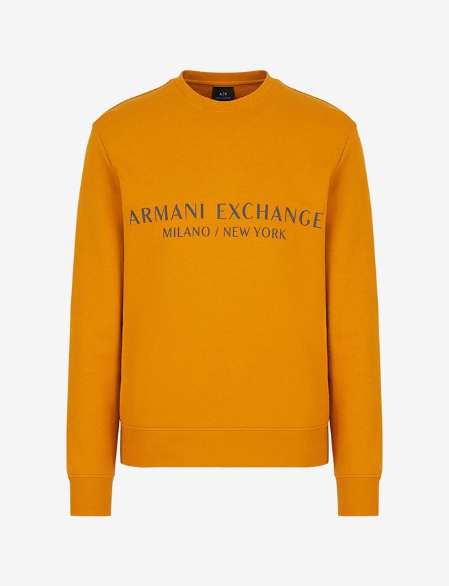 Armani Exchange Felpa Senape Cotone