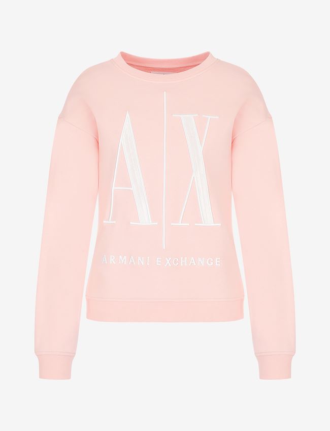 Armani Exchange Felpa Rosa Cotone