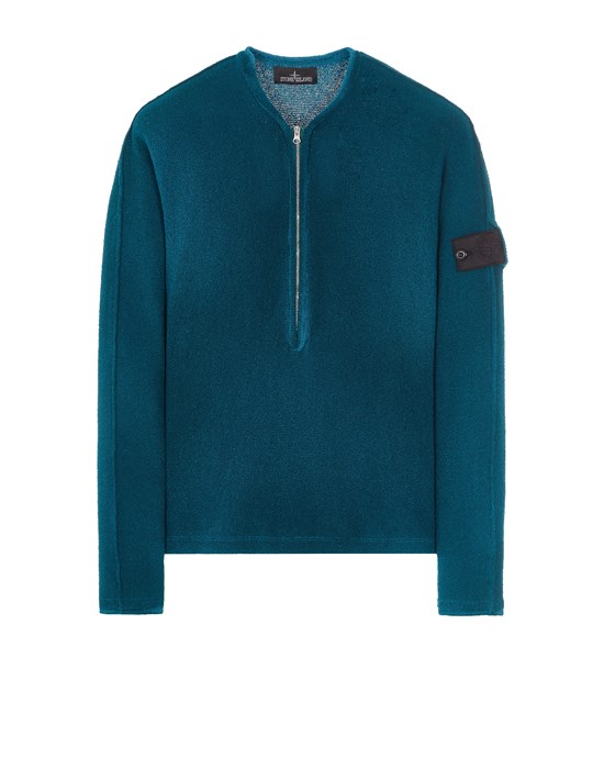 Sold out - STONE ISLAND SHADOW PROJECT 5111Z HENLEY KNIT_CHAPTER 1 
COTTON / NYLON PATTERNED YARN WITH HAND SPRAYED TREATMENT, EXTERNAL AIRBRUSH Sweater Man Dark Teal Green