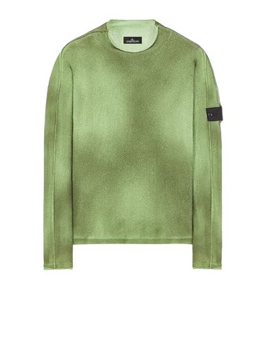 STONE ISLAND SHADOW PROJECT 5121Z MOCK NECK KNIT_CHAPTER 1 
COTTON / NYLON PATTERNED YARN WITH HAND SPRAYED TREATMENT, EXTERNAL AIRBRUSH Sweater Man Dark Green-Brown CAD 627