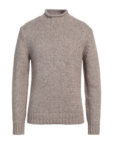 Kangra Cashmere Kangra Man Turtleneck Khaki Size 38 Cotton, Wool, Acrylic, Alpaca Wool In Beige