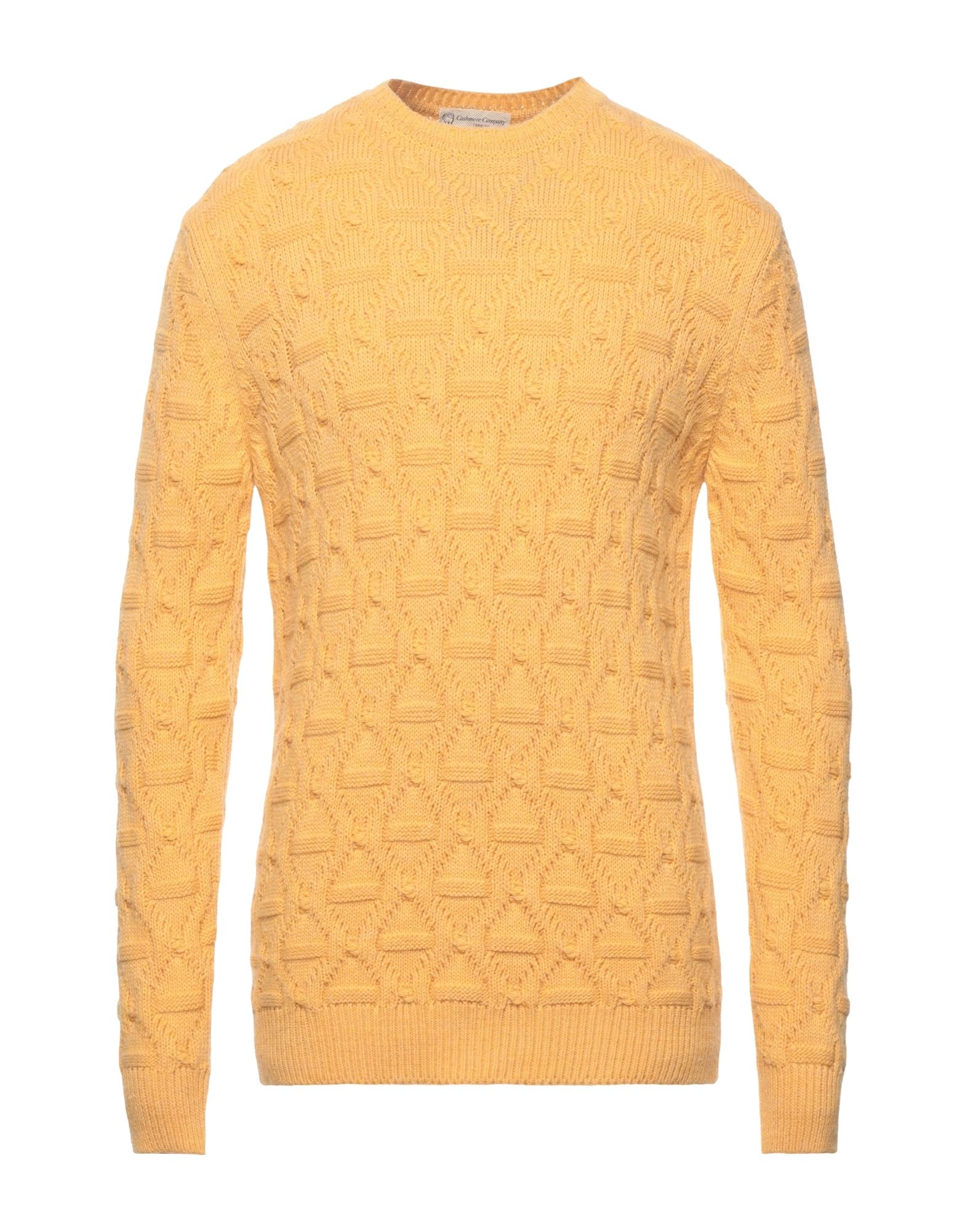 Shop Cashmere Company Man Sweater Apricot Size 36 Wool, Alpaca Wool In Orange