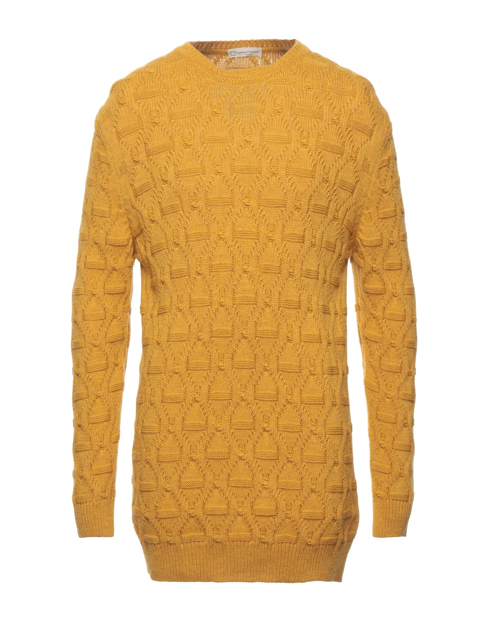 Shop Cashmere Company Man Sweater Ocher Size 44 Wool, Alpaca Wool In Yellow