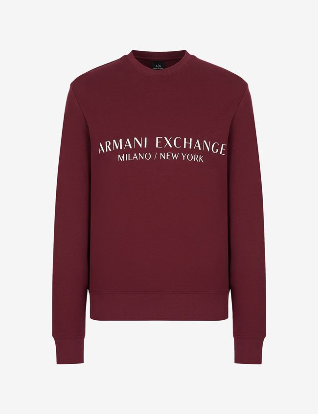 Armani Exchange Felpa Bordeaux Cotone