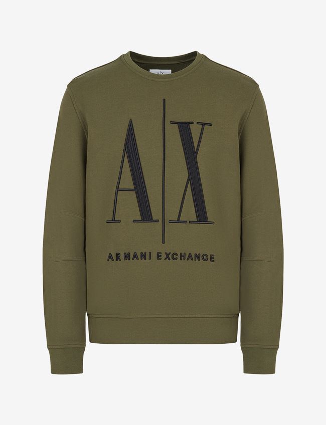 Armani Exchange Felpa Verde Menta Cotone
