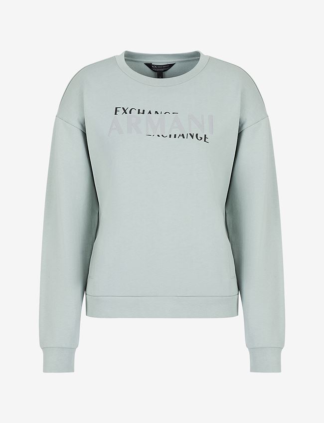 Armani Exchange Felpa Verde Menta Cotone