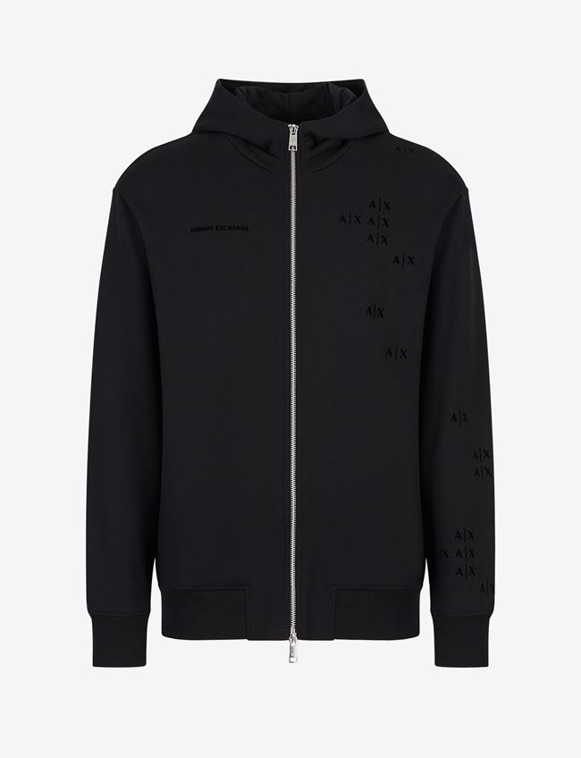 Armani Exchange Felpa Con Cappuccio Nero Cotone